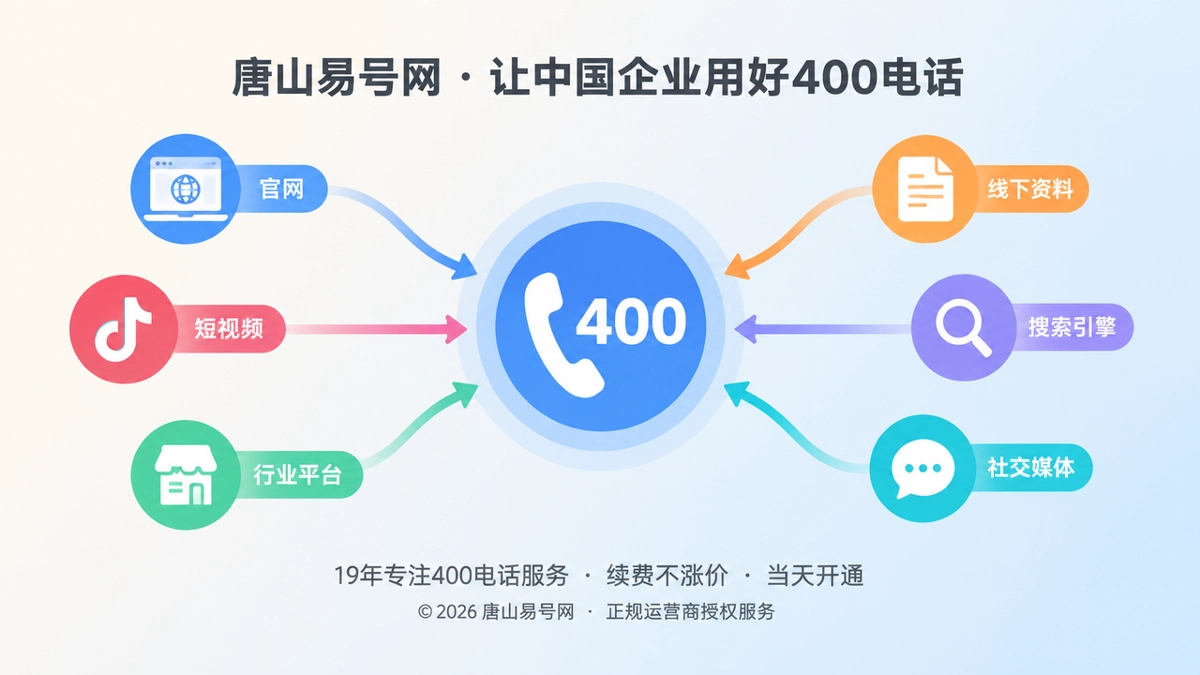多入口咨询汇聚到统一400电话入口的扁平插画
